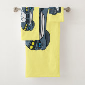 Cute happy police car cartoon illustration (En situation)