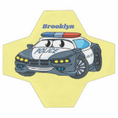 Cute happy police car cartoon illustration (Plat)