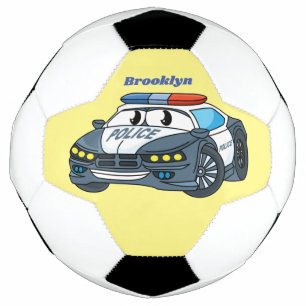 Cute happy police car cartoon illustration