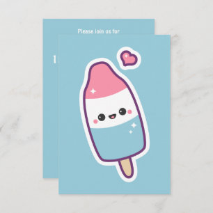 Cute Happy Popsicle Birthday-uitnodigingen Kaart
