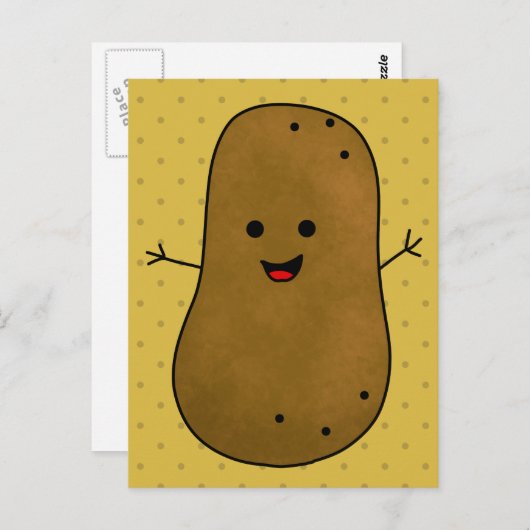 Cute Happy Potato Briefkaart (Voorkant / Achterkant)