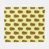 Cute Happy Potato Fleece Deken (Voorkant (Horizontaal))