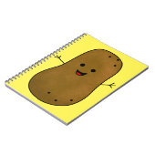 Cute Happy Potato, gele achtergrond Notitieboek (Linkerzijde)
