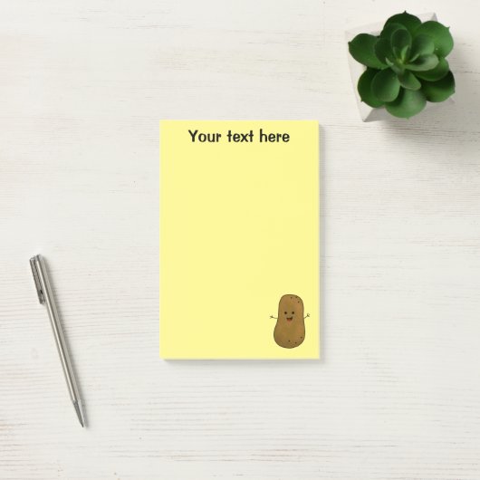 Cute Happy Potato - Gepersonaliseerd Post-it® Notes (Kantoor)