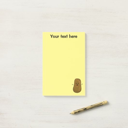 Cute Happy Potato - Gepersonaliseerd Post-it® Notes (Op bureau)
