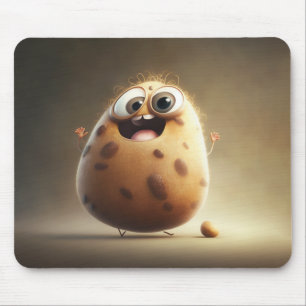 Cute Happy Potato happy cartoon illustratie Muismat