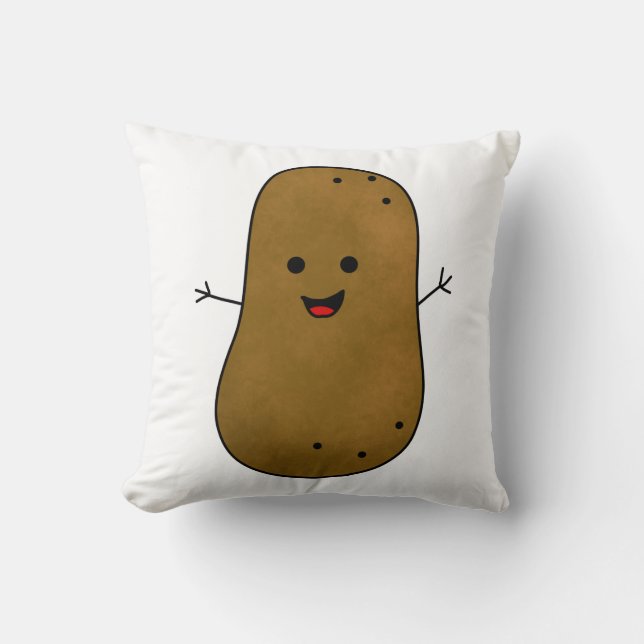 Cute Happy Potato Kussen (Voorkant)