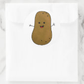 Cute Happy Potato Ronde Sticker (Tas)