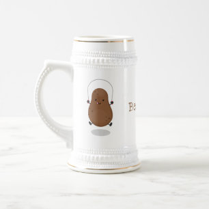 Cute happy potato springtouw cartoon bierpul