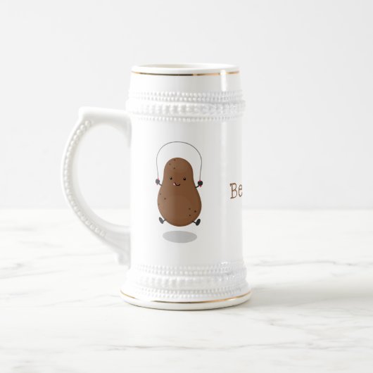 Cute happy potato springtouw cartoon bierpul (Links)