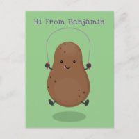 Cute happy potato springtouw cartoon