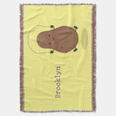 Cute happy potato springtouw cartoon deken (Voorkant Verticaal)
