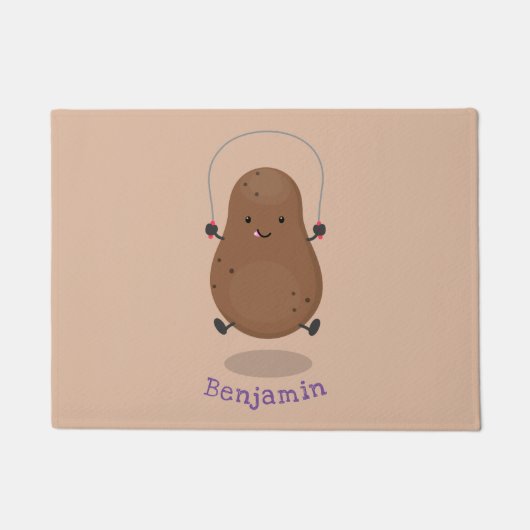 Cute happy potato springtouw cartoon deurmat (Voorkant)
