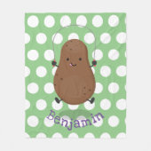 Cute happy potato springtouw cartoon fleece deken (Voorkant)