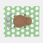 Cute happy potato springtouw cartoon fleece deken (Voorkant (Horizontaal))