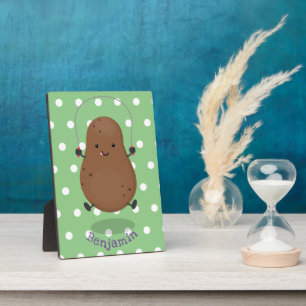 Cute happy potato springtouw cartoon fotoplaat