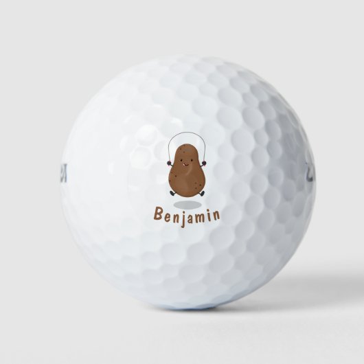 Cute happy potato springtouw cartoon golfballen (Voorkant)