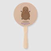 Cute happy potato springtouw cartoon handwaaier (Achterkant)