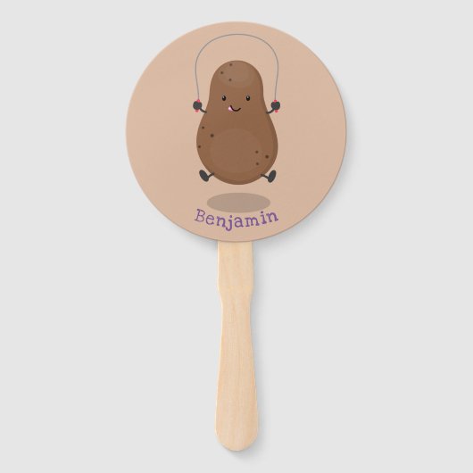 Cute happy potato springtouw cartoon handwaaier (Voorkant)
