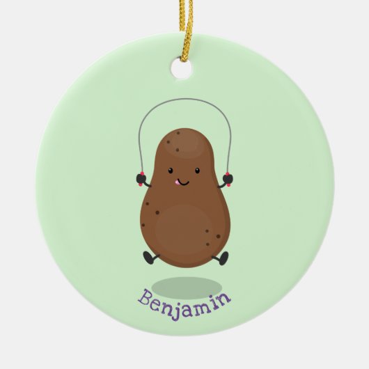 Cute happy potato springtouw cartoon keramisch ornament (Voorkant)