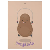 Cute happy potato springtouw cartoon klembord (Achterkant)