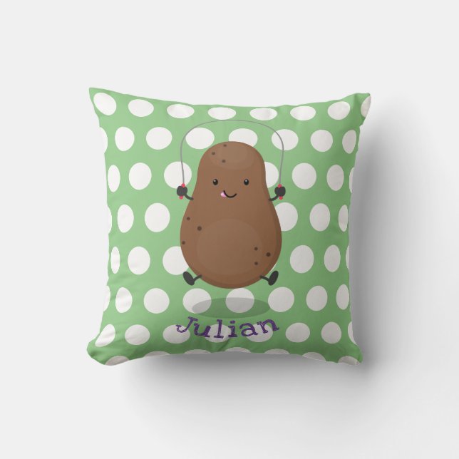 Cute happy potato springtouw cartoon kussen (Voorkant)
