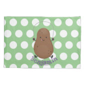 Cute happy potato springtouw cartoon kussensloop (Achterkant)