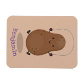 Cute happy potato springtouw cartoon magneet (Horizontaal)