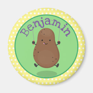 Cute happy potato springtouw cartoon magneet
