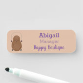 Cute happy potato springtouw cartoon naamplaatje (In situ)