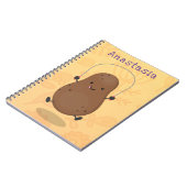 Cute happy potato springtouw cartoon notitieboek (Linkerzijde)