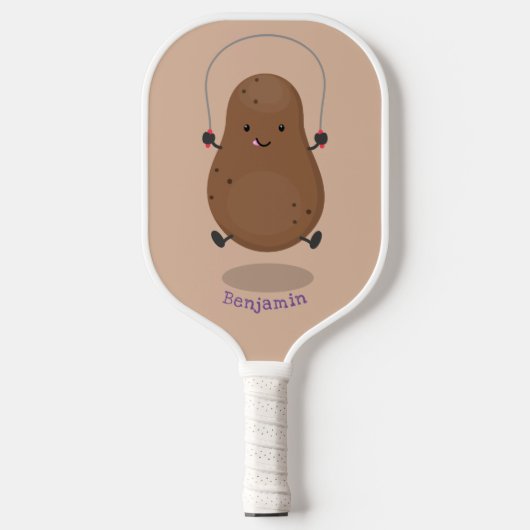 Cute happy potato springtouw cartoon pickleball paddle (Voorkant)
