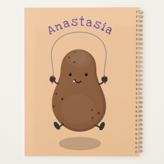 Cute happy potato springtouw cartoon planner (Achterkant)
