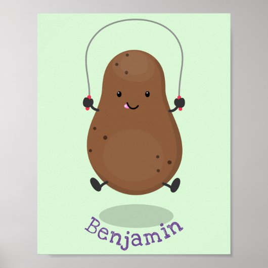Cute happy potato springtouw cartoon poster (Voorkant)