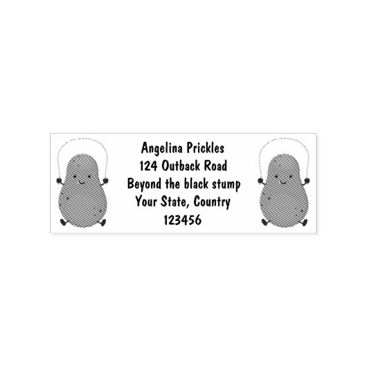 Cute happy potato springtouw cartoon 	rubberstempel (Afrduk)