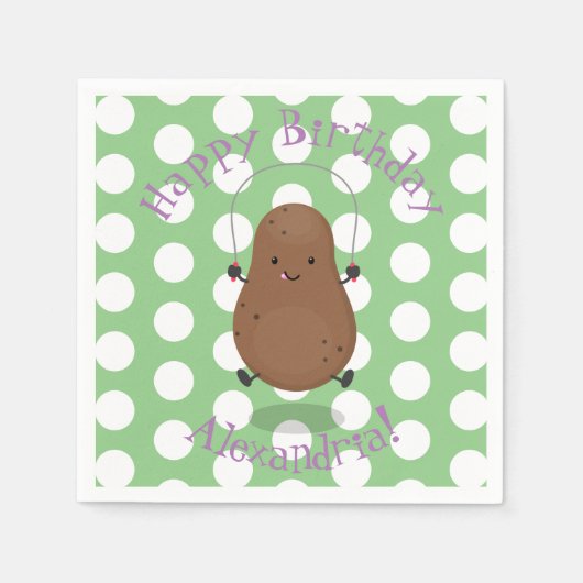 Cute happy potato springtouw cartoon servet (Voorkant)