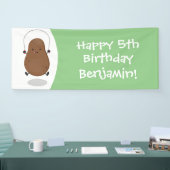 Cute happy potato springtouw cartoon spandoek (Beurs)