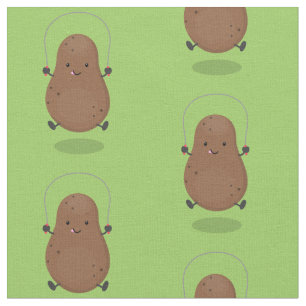 Cute happy potato springtouw cartoon stof