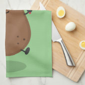 Cute happy potato springtouw cartoon theedoek (Quarter Fold)