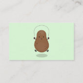 Cute happy potato springtouw cartoon visitekaartje (Achterkant)