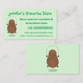 Cute happy potato springtouw cartoon visitekaartje (Voorkant / Achterkant)