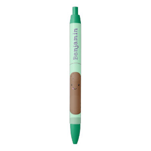 Cute happy potato springtouw cartoon zwarte inkt pen