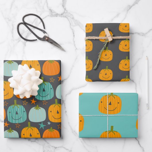 Cute Happy pumpkin Halloween Inpakpapier Vel (Voorkant)