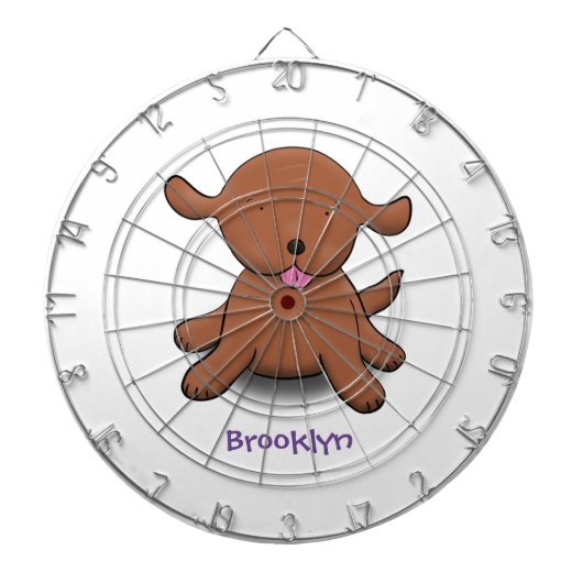 Cute happy puppy cartoon dartbord (Voorkant)