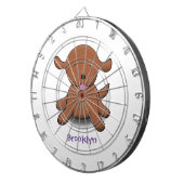 Cute happy puppy cartoon dartbord (Voorkant Rechts)