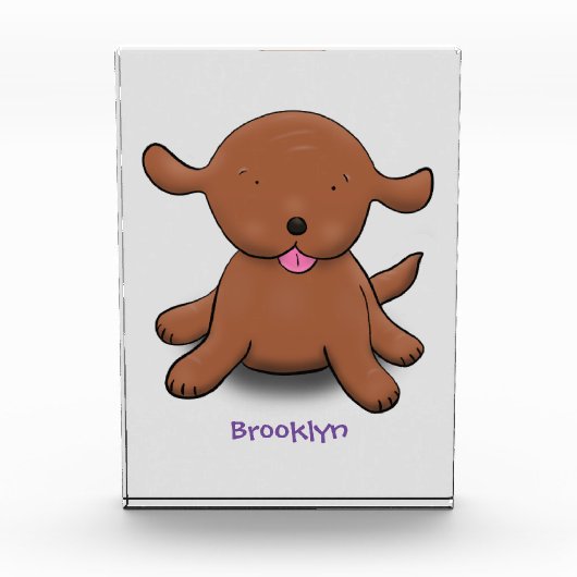 Cute happy puppy cartoon fotoblokken (Voorkant)