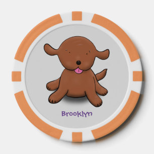 Cute happy puppy cartoon poker chips