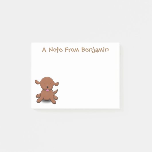 Cute happy puppy cartoon post-it® notes (Voorkant)