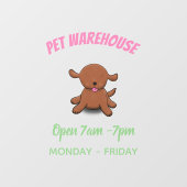 Cute happy puppy cartoon raamsticker (Vel)