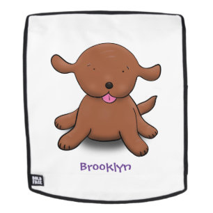 Cute happy puppy cartoon rugtassen